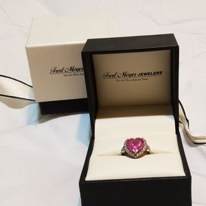 Pink heart ring
